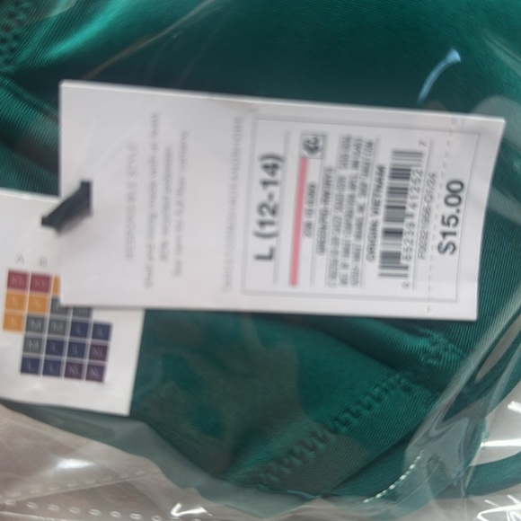 Shade & Shore Women Shirred Front Bandeau Bikini Top Green  Size L (12-14) - Picture 11 of 11